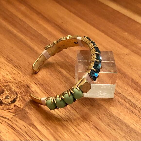J.Crew | Blue and Green Cuff Bracelet | 2.5” Diameter - Picture 3 of 4